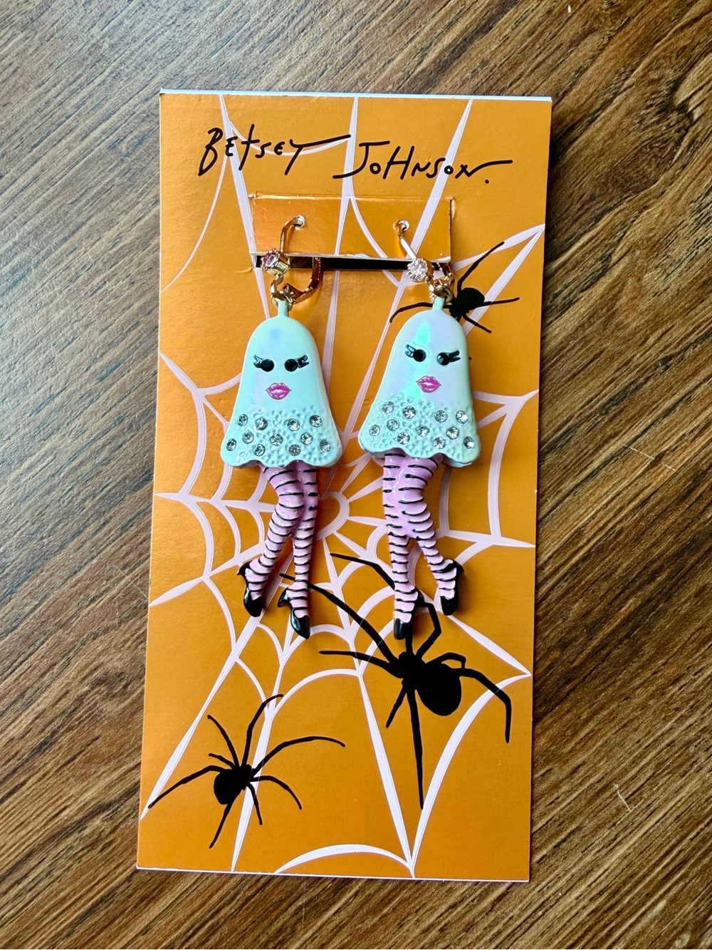 Betsey Johnson Sassy Ghost Girl Dangling Earrings